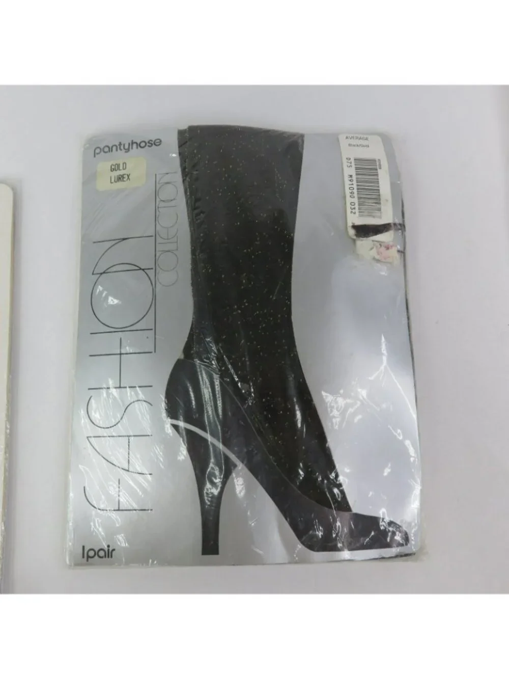 Fashion Collection Pantyhose 2 Pr Black Gold Silver Glitter Size Average Sears